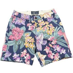Abercrombie & Fitch Floral Shorts Size 28 Stretch Chino Preppy Hawaiian Men's